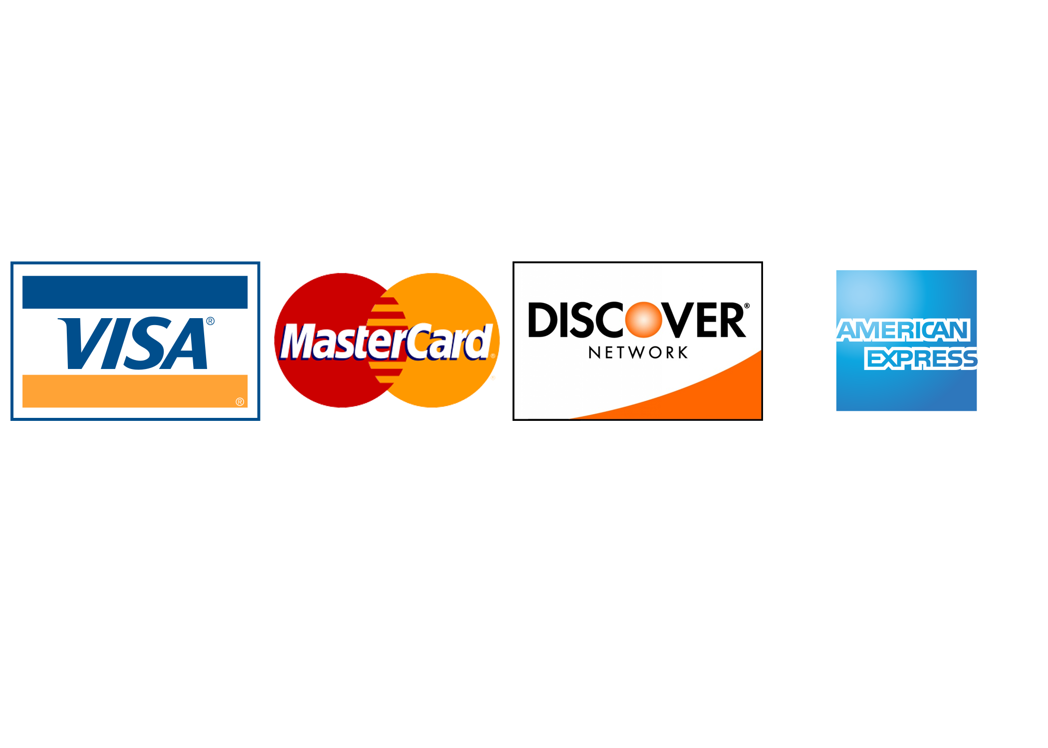 Images of accepted credit cards